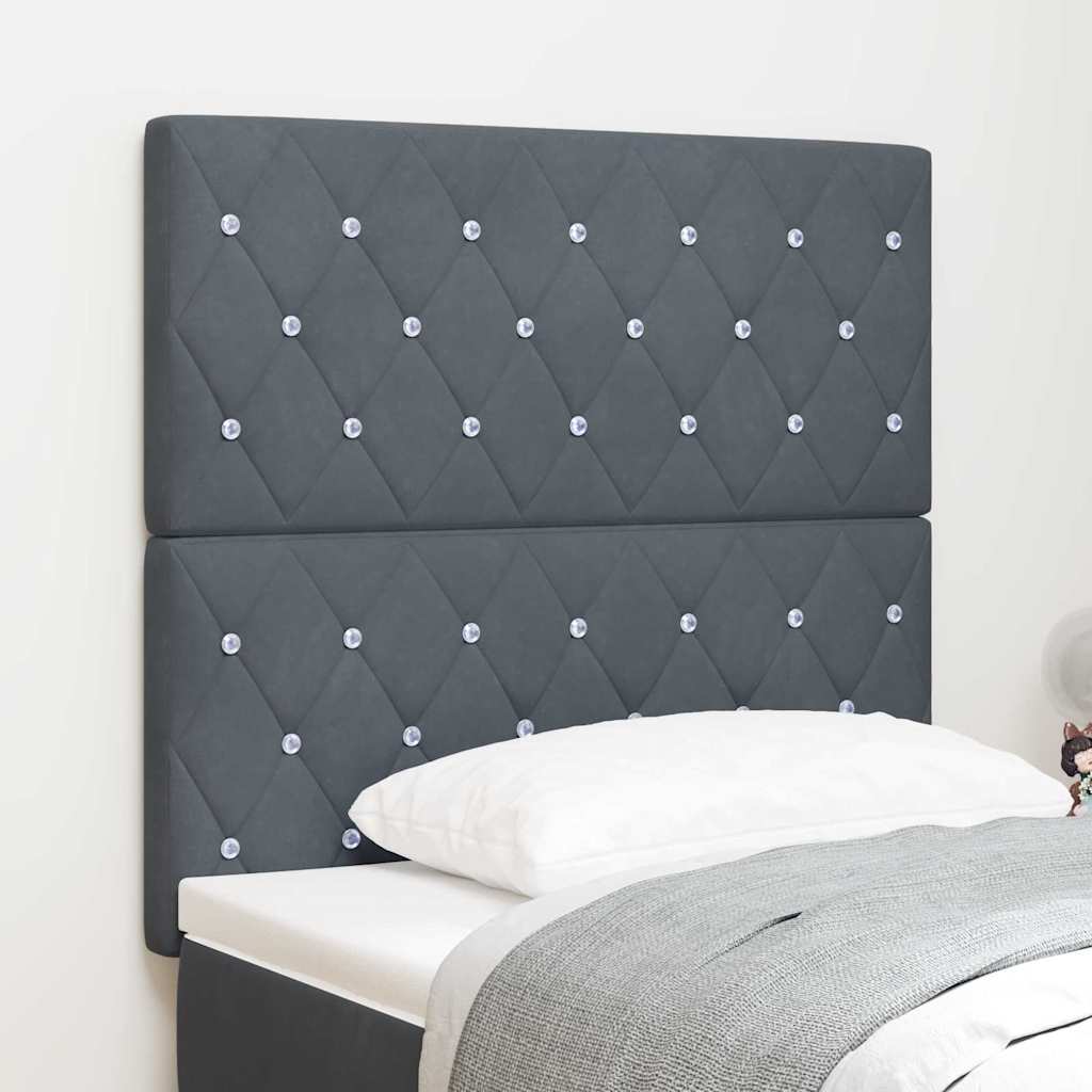 vidaXL LED Headboard with LED Strip Lights Light Grey 80 cm Polyester