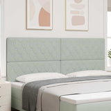 vidaXL LED Headboard with LED Strip Lights Light Grey 80 cm Polyester