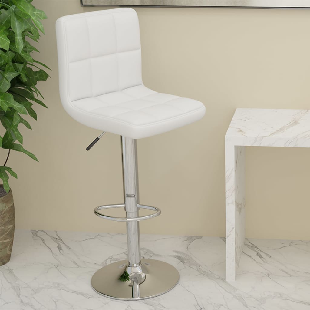 vidaXL Bar Stools 2 pcs artificial leather white