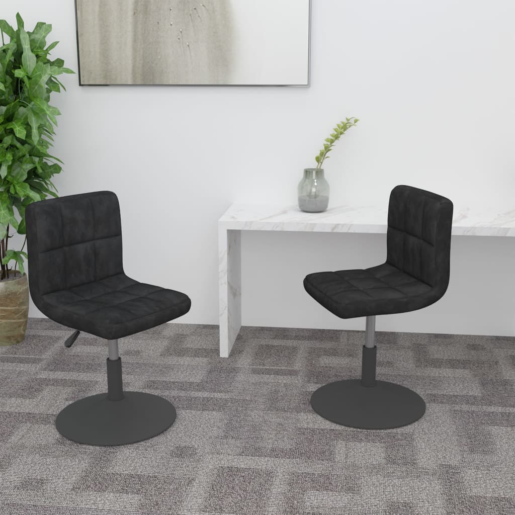 vidaXL Eetkamerstoelen draaibaar 4 st fluweel zwart