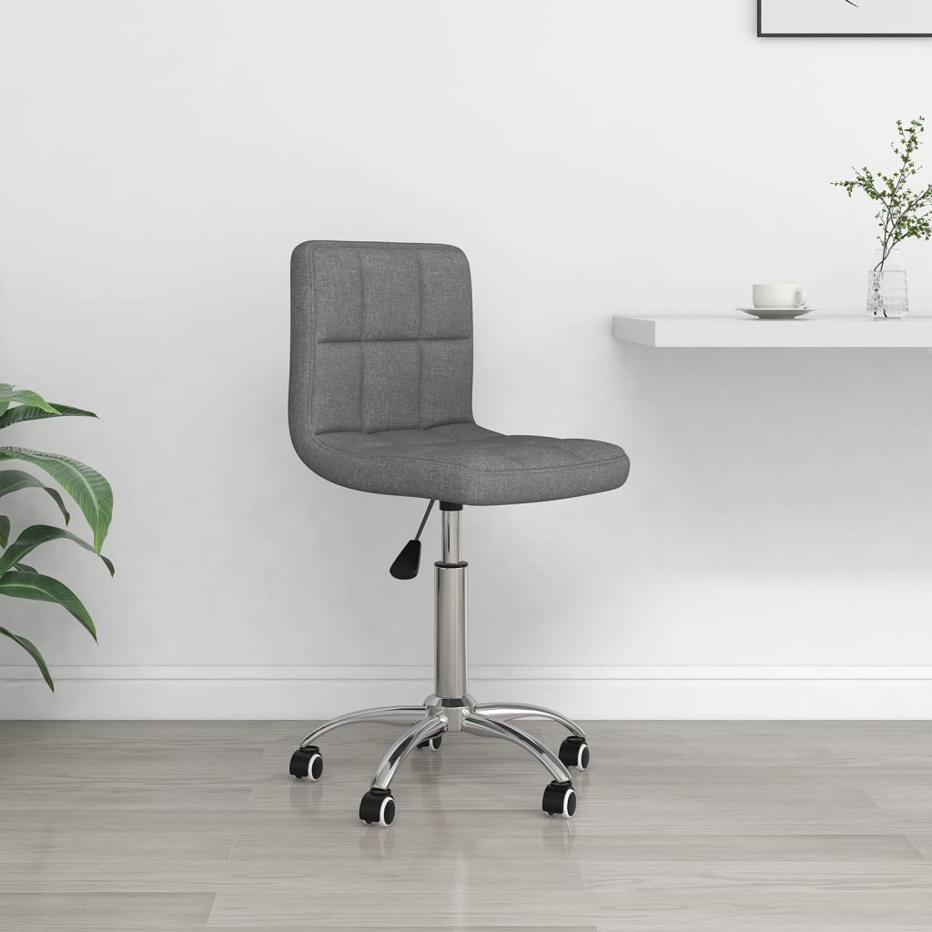 vidaXL Swivel Office Chair Fabric Light Grey