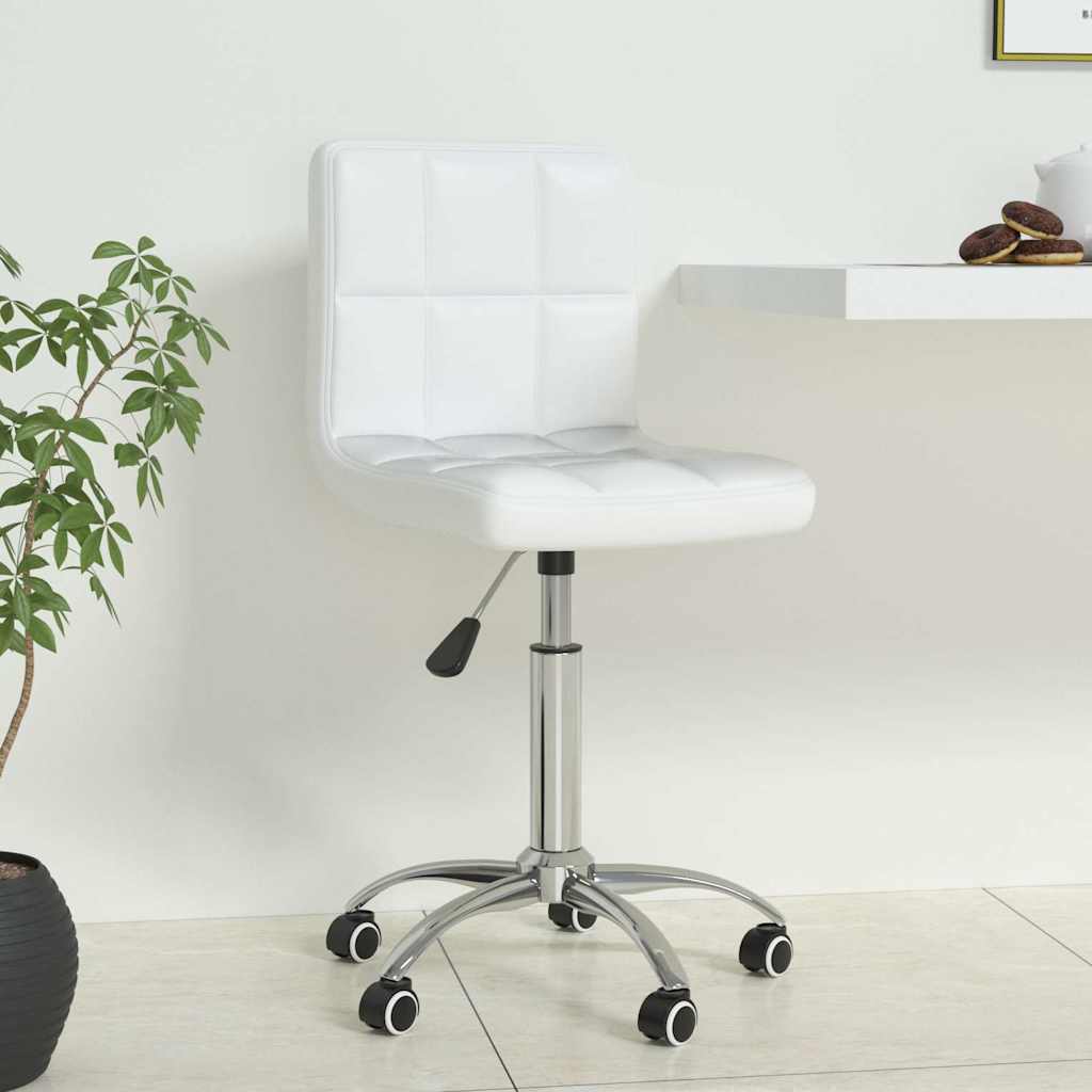 vidaXL Swivel Office Chair Faux Leather White
