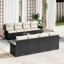 vidaXL Garden Sofa Set 9 pcs Black Poly Rattan