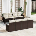 vidaXL Garden Sofa Set 9 pcs Black Poly Rattan