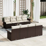vidaXL Garden Sofa Set 9 pcs Black Poly Rattan