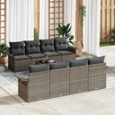 vidaXL Garden Sofa Set 9 pcs Black Poly Rattan