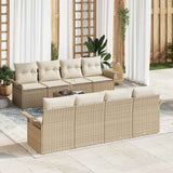 vidaXL Garden Sofa Set 9 pcs Black Poly Rattan