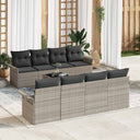 vidaXL Garden Sofa Set 9 pcs Black Poly Rattan