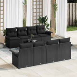 vidaXL Garden Sofa Set 9 pcs Black Poly Rattan