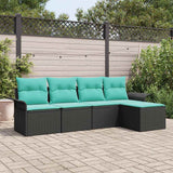vidaXL Tuinbank Set met kussen 5 pcs Bruin poly rattan