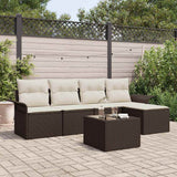 vidaXL Buitensofa met kussen 5 pcs Zwart poly rattan