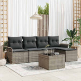 vidaXL Buitensofa met kussen 5 pcs Zwart poly rattan