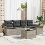 vidaXL Buitensofa met kussen 5 pcs Zwart poly rattan