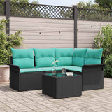 vidaXL Garden Sofa Set with Cushion Brown Poly Rattan