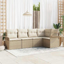 vidaXL Tuinbank Set met kussen 5 pcs Zwart poly rattan