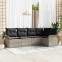 vidaXL Tuinbank Set met kussen 5 pcs Zwart poly rattan