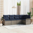 vidaXL Tuinbank Set met kussen 5 pcs Bruin poly rattan