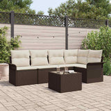 vidaXL Tuinbank Set met kussen 5 pcs Zwart poly rattan