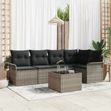 vidaXL Tuinbank Set met kussen 5 pcs Zwart poly rattan