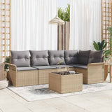 vidaXL Tuinbank Set met kussen 5 pcs Zwart poly rattan