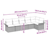 vidaXL Tuinbank Set met kussen 6 pcs Zwart poly rattan