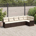 vidaXL Tuinbank Set met kussen 6 pcs Zwart poly rattan