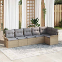 vidaXL Tuinbank Set met kussen 6 pcs Zwart poly rattan