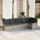 vidaXL Tuinbank Set met kussen 6 pcs Zwart poly rattan