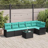 vidaXL Tuinbank Set met kussen 6 pcs Bruin poly rattan