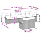 vidaXL Tuinbank Set met kussen 8 pcs Zwart poly rattan