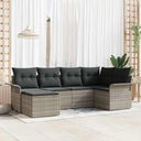 vidaXL Tuinbank Set met kussen 6 pcs Zwart poly rattan