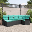 vidaXL Garden Sofa Set with Cushion 6 pcs Brown Poly Rattan