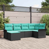 vidaXL Garden Sofa Set with Cushion 6 pcs Brown Poly Rattan