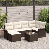 vidaXL Tuinbank Set met kussen 6 pcs Zwart poly rattan