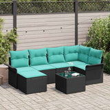 vidaXL Garden Sofa Set with Cushion 6 pcs Brown Poly Rattan