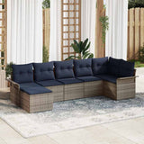 vidaXL Tuinbank Set met kussen Bruin poly rattan