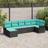 vidaXL Tuinbank Set met kussen Bruin poly rattan