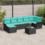 vidaXL Tuinbank Set met kussen Bruin poly rattan