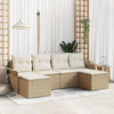 vidaXL Tuinbank Set met kussen 6 pcs Zwart poly rattan