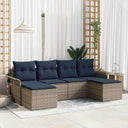 vidaXL Tuinbank Set met kussen 6 pcs Bruin poly rattan