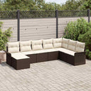 vidaXL Tuinbank Set met kussen 8 pcs Zwart poly rattan