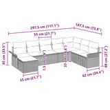 vidaXL Tuinbank Set met kussen 8 pcs Zwart poly rattan
