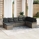 vidaXL Tuinbank Set met kussen 8 pcs Zwart poly rattan