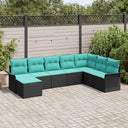 vidaXL Tuinbank Set met kussen 8 pcs Bruin poly rattan