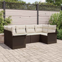vidaXL Tuinbank Set met kussen 6 pcs Zwart poly rattan