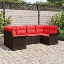 vidaXL Tuinbank Set met kussen 6 pcs Bruin poly rattan