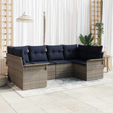vidaXL Tuinbank Set met kussen 6 pcs Bruin poly rattan