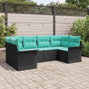 vidaXL Tuinbank Set met kussen 6 pcs Bruin poly rattan