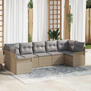 vidaXL Tuinbank Set met kussen 7 pcs Zwart poly rattan