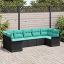 vidaXL Tuinbank Set met kussen 7 pcs Bruin Poly rattan